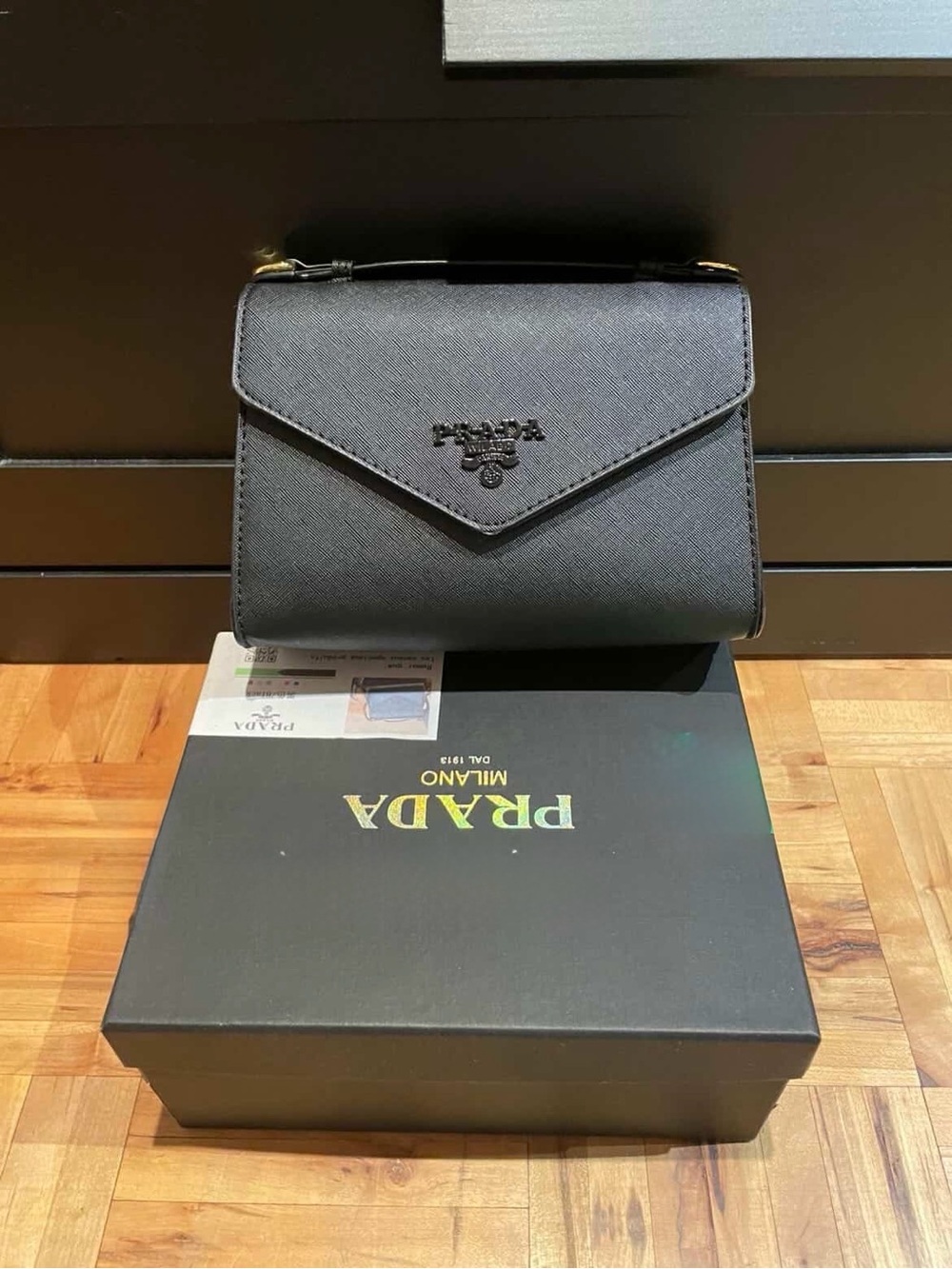 Prada Black Saffiano Mini Top-Handle Bag